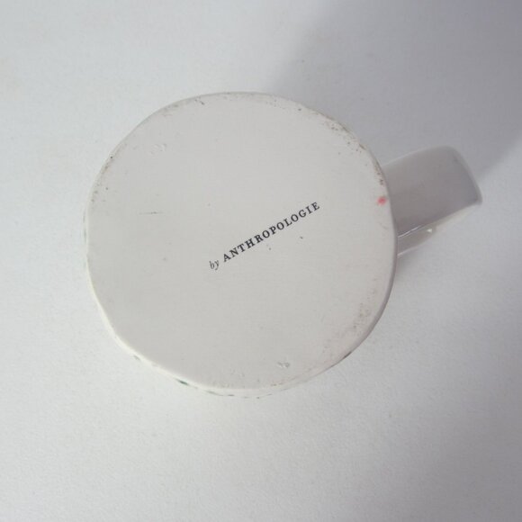 Anthropologie Dagny Monogram Mug Letter P Floral Cottage Pottery Ceramic - Picture 7 of 8